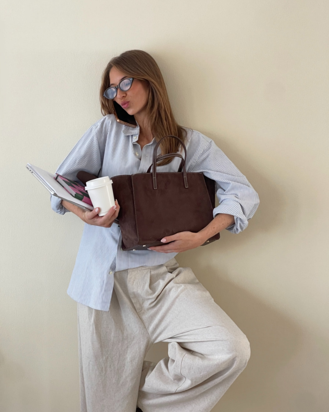 Borsa a mano MELISSA SIMILSUEDE - CHOCOLATE