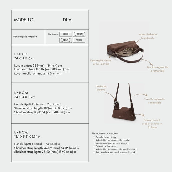 Borsa a spalla DUA - BROWN