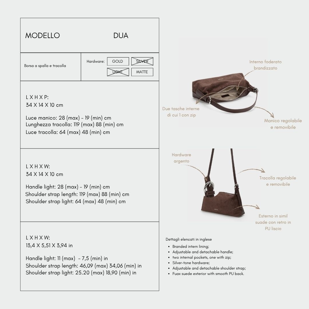DUA shoulder bag - CHOCOLATE