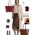 MELISSA BIG Shoulder Bag - BURGUNDY