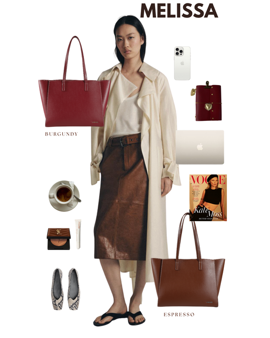 MELISSA BIG Shoulder Bag - BURGUNDY