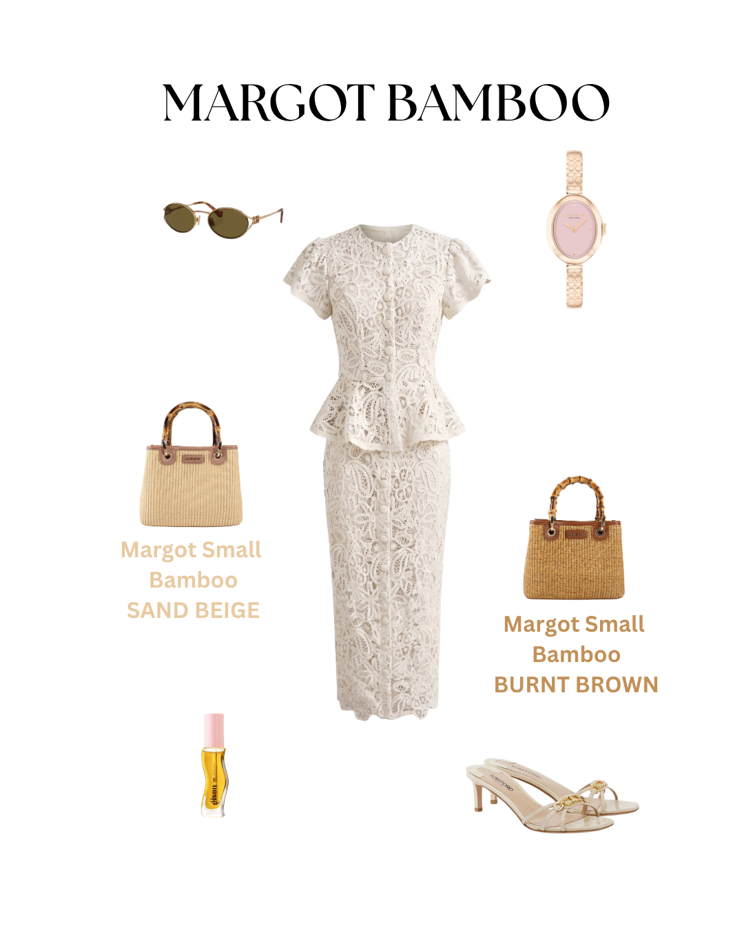 Borsa a mano MARGOT SMALL BAMBOO LE - BRUNT BROWN