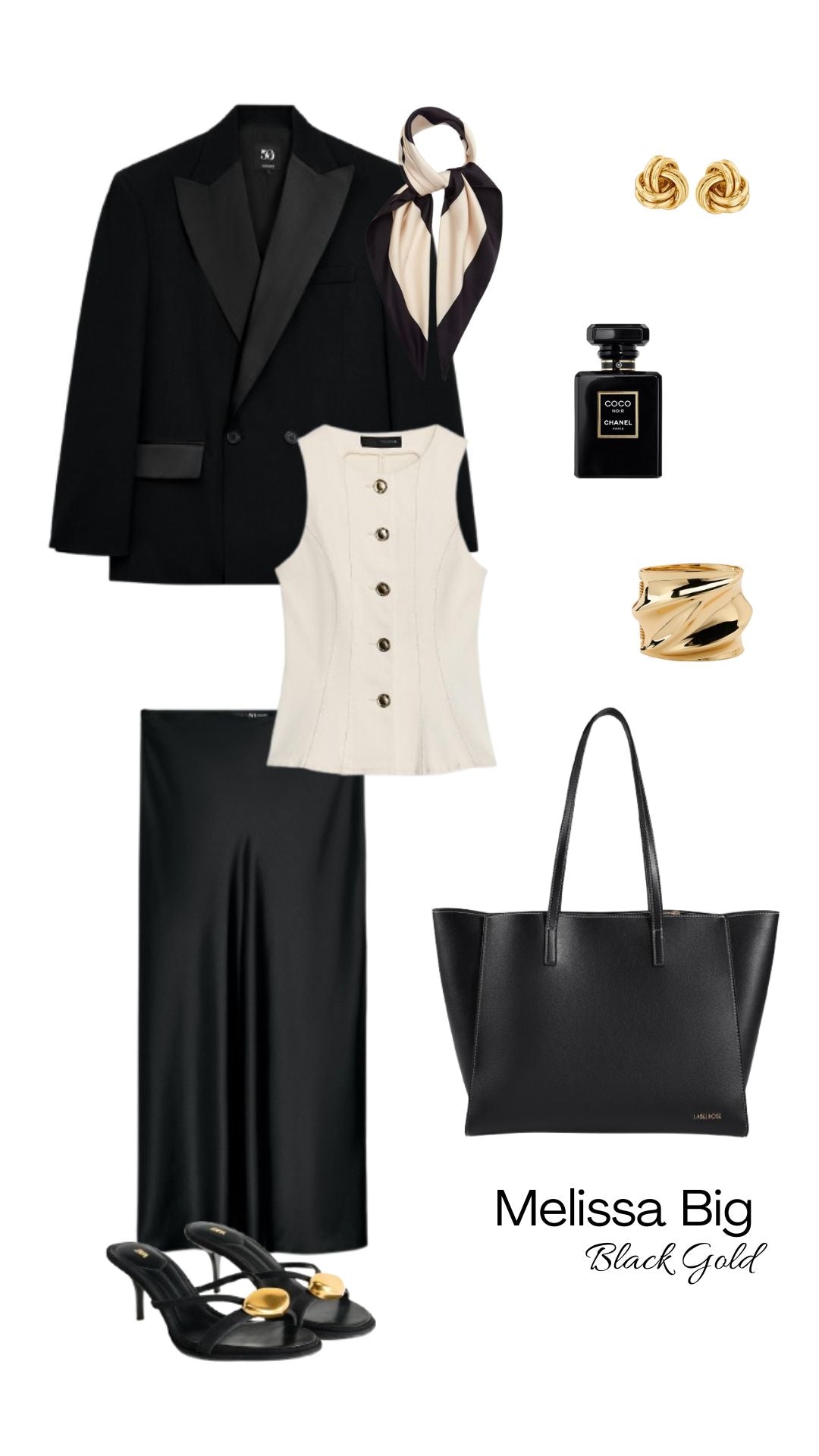 Borsa a spalla MELISSA BIG - BLACK GOLD PREVENDITA