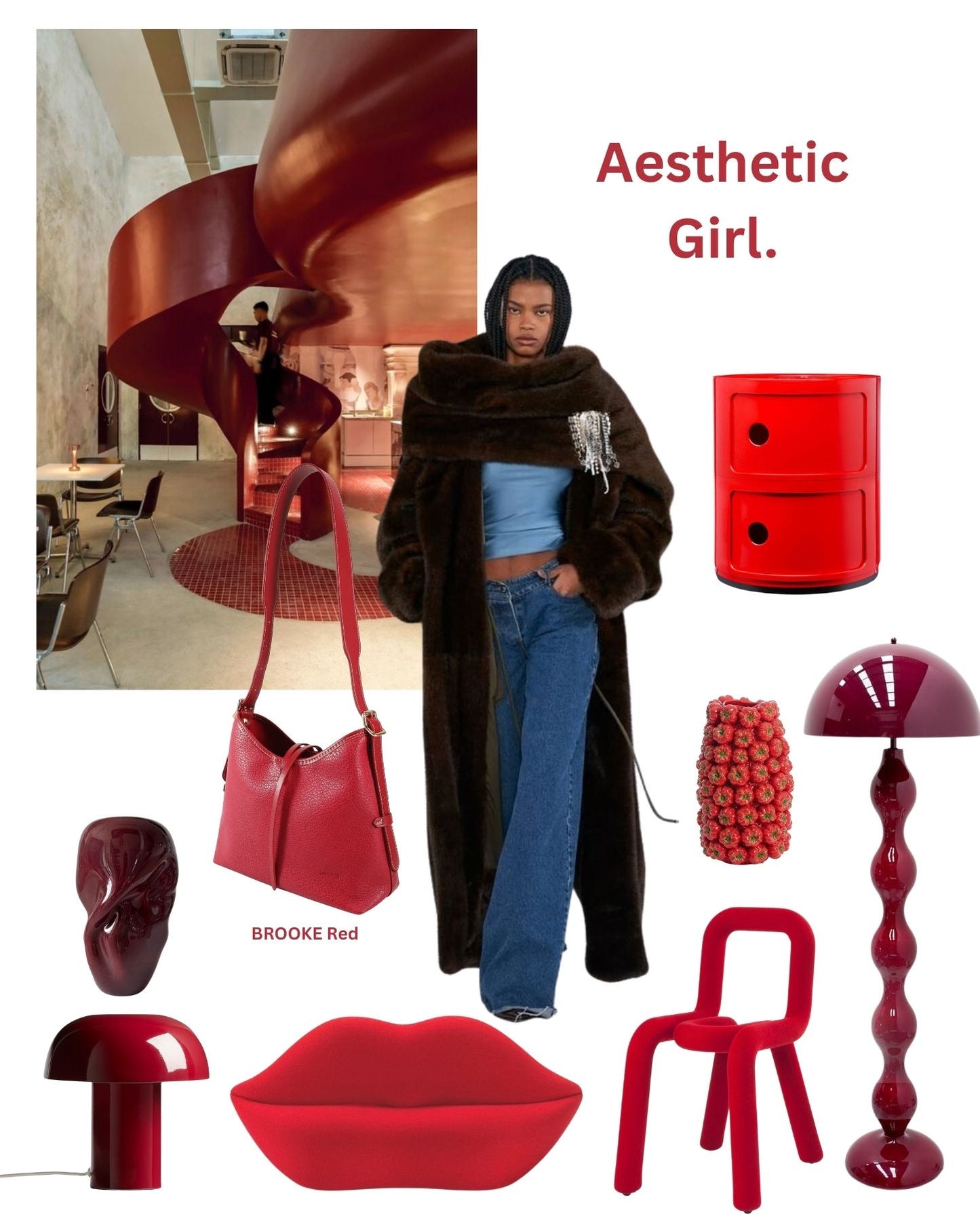 Borsa a spalla BROOKE - CHERRY