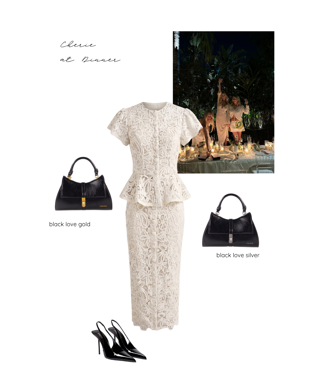Borsa a mano CHERIE- BLACK LOVE GOLD