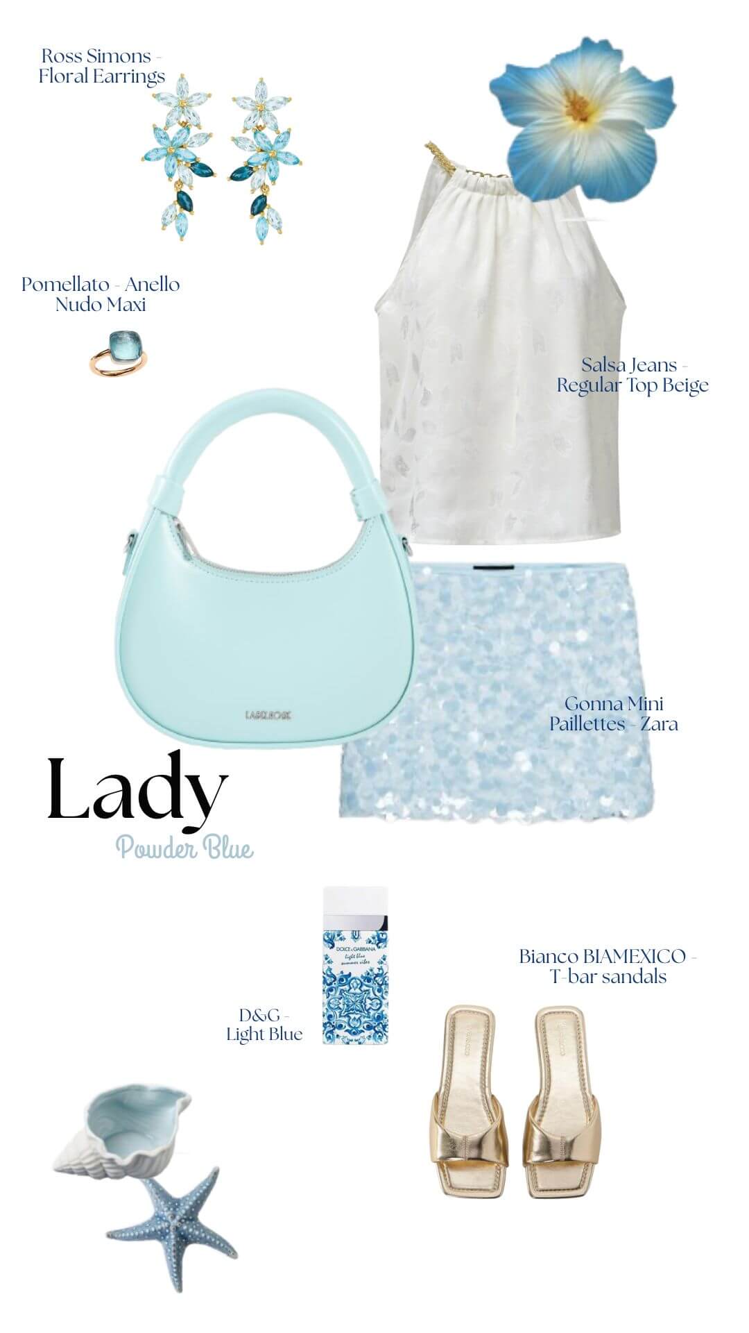 Bolso de mano mini LADY - AZUL CLARO