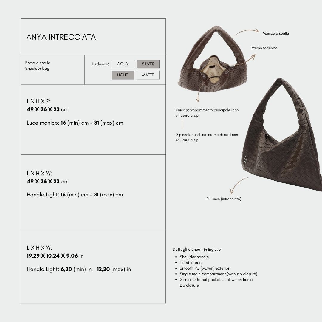 Borsa a spalla ANYA intrecciata - FONDANT