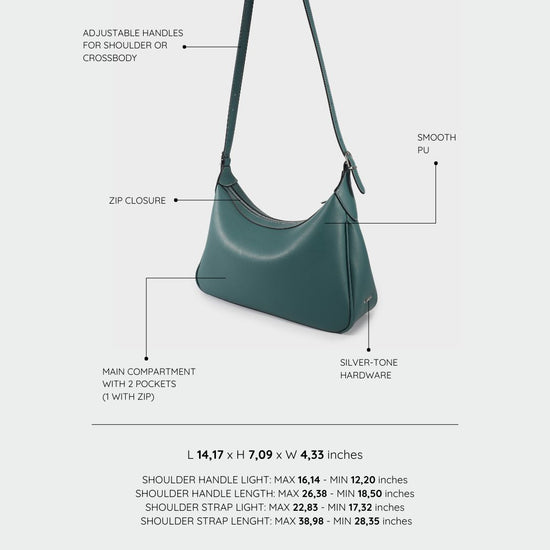 Borsa a spalla GABRY - DEEP GREEN