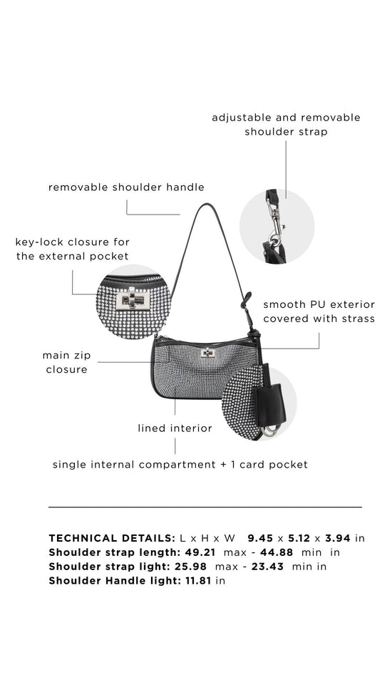 Borsa a spalla TIARA - BLACK SILVER