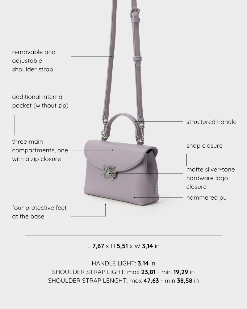 Borsa a mano LESLIE - AMETHYST SMOKE