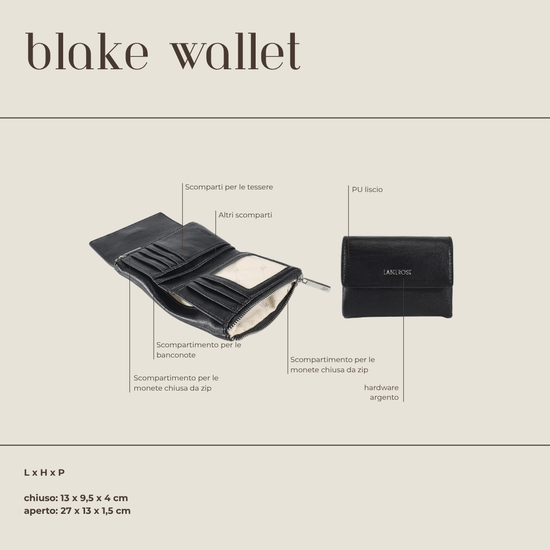 Billetera BLAKE WALLET - NEGRO PLATEADO