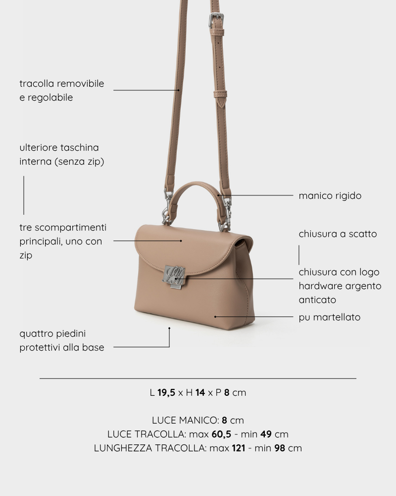 LESLIE Hand Bag - TAUPE