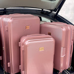 Maleta trolley brillante de 4 ruedas - ROSA