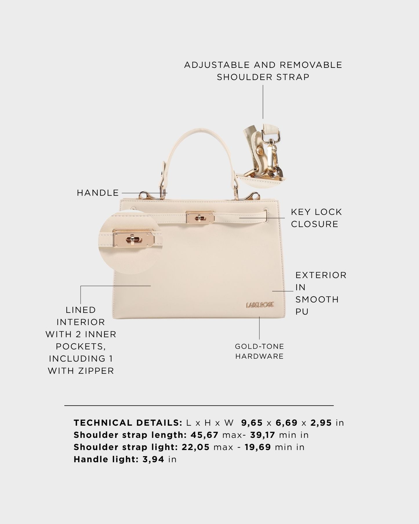 Borsa a mano PARIS SMALL- WARM WHITE