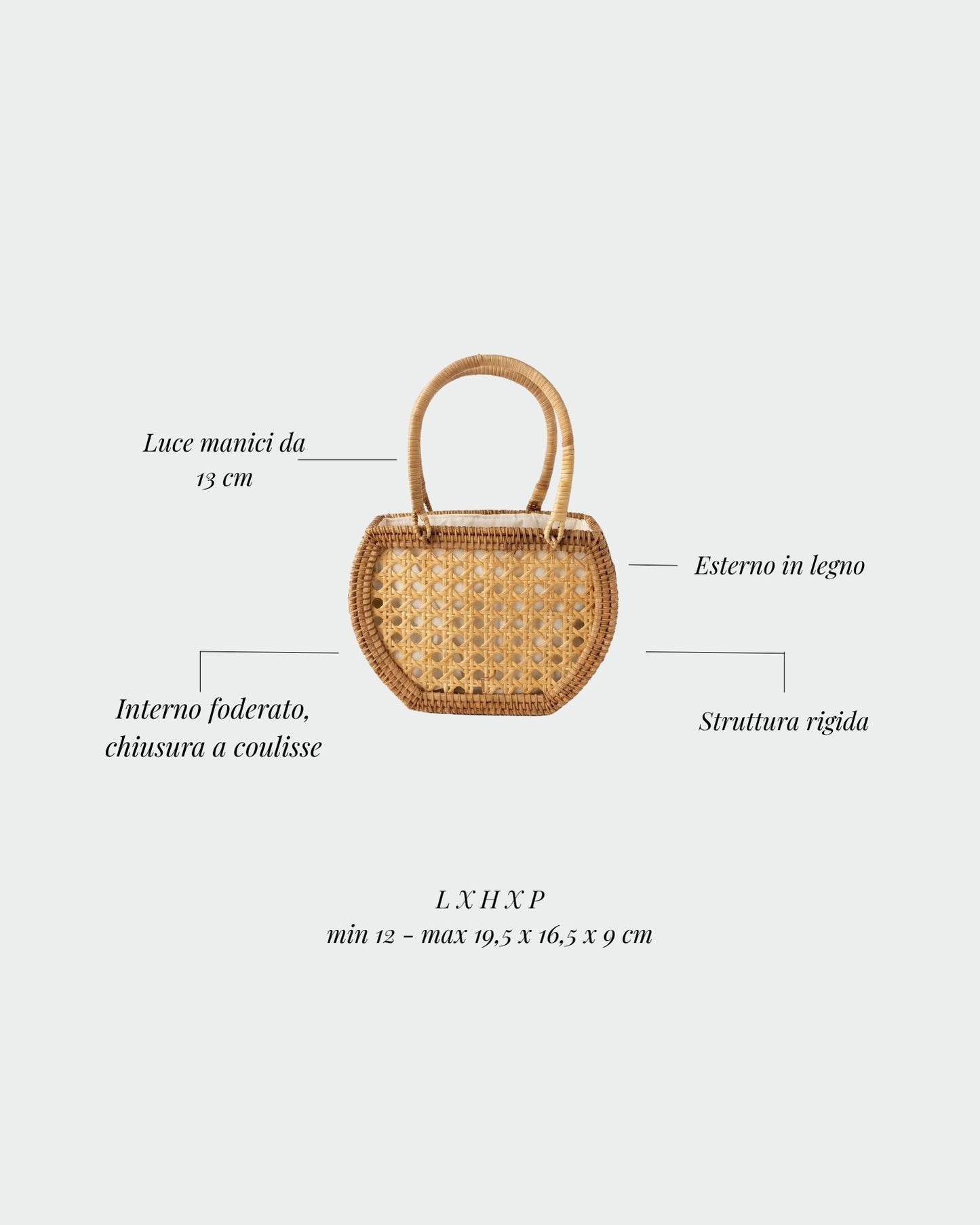 Bolso de paja SEASHELL - MARRÓN CLARO