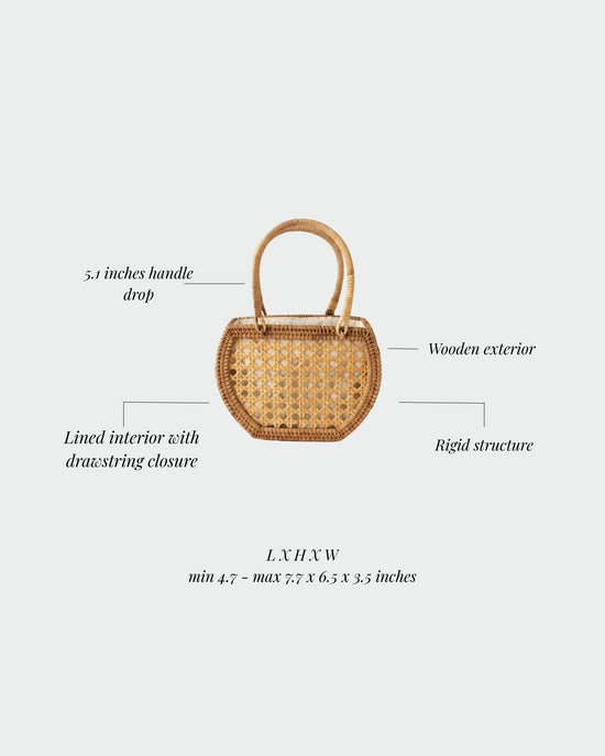 SEASHELL Straw Bag - LIGHT BROWN