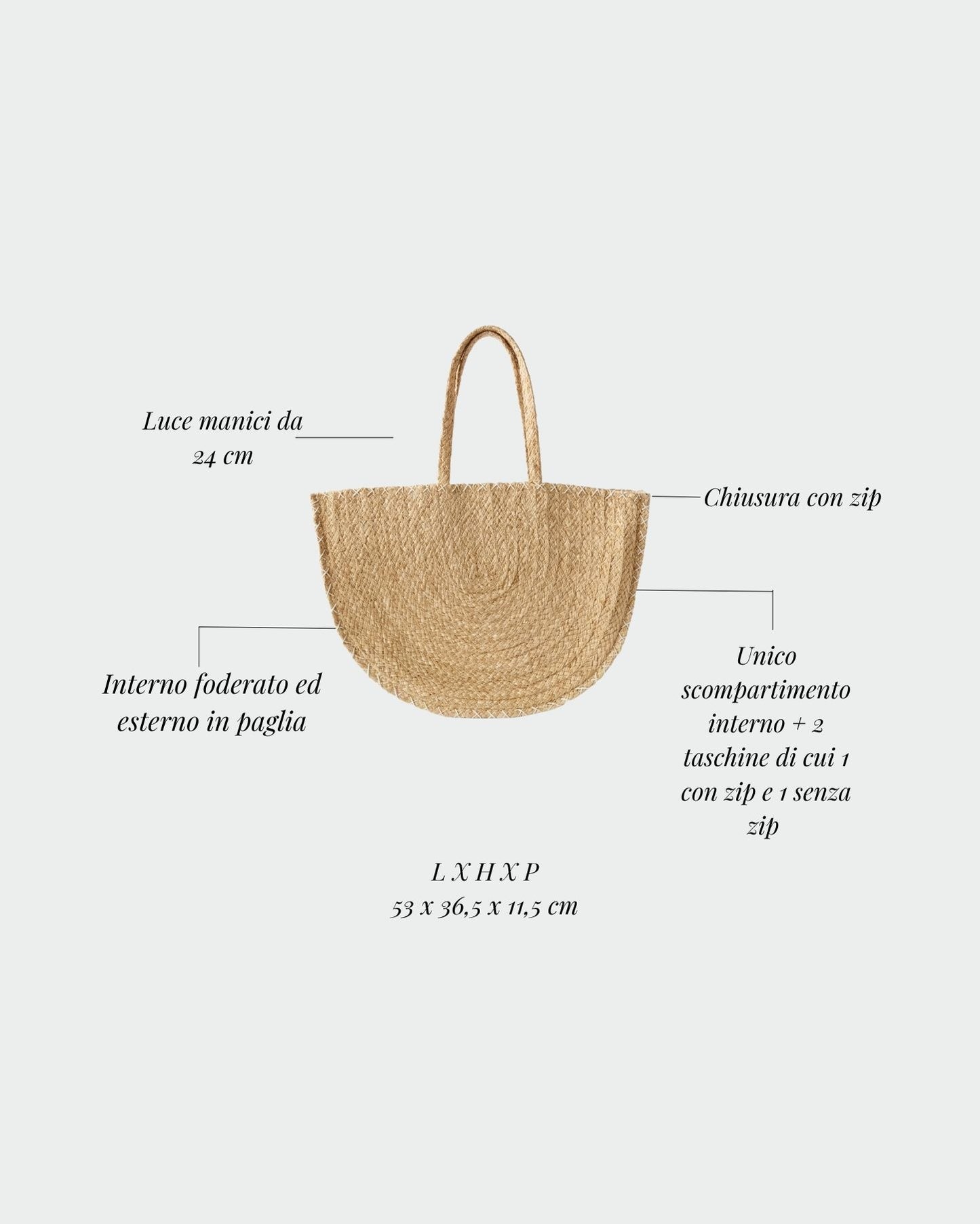 Bolso de rafia SUNRAY - BEIGE