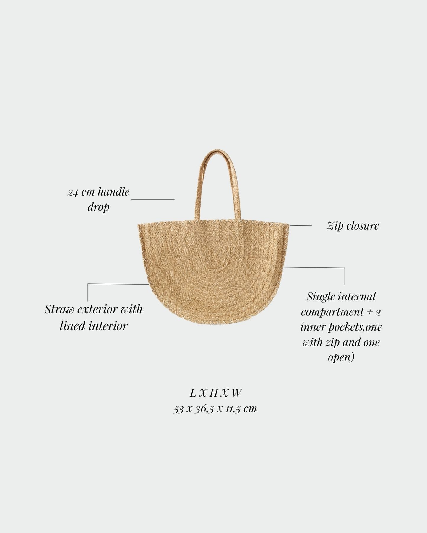 Bolso de rafia SUNRAY - BEIGE