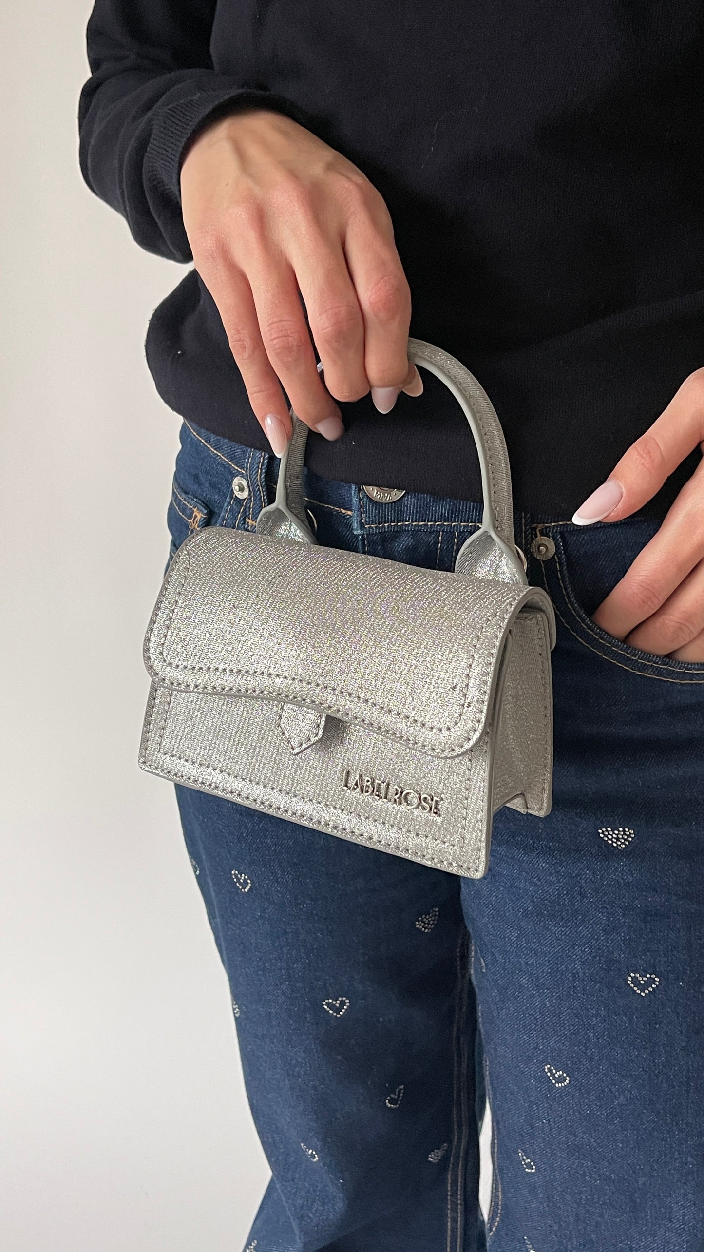 Bolso mini PAIGE MINI LE - PLATEADO