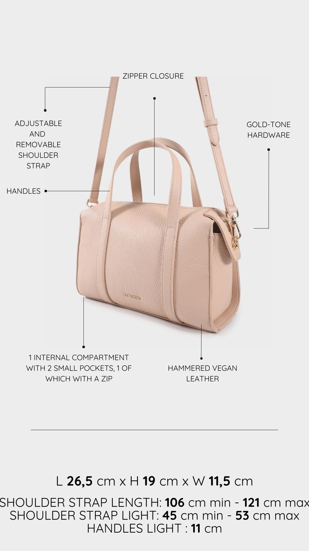 Borsa bauletto ELLEN - CHAMPAGNE