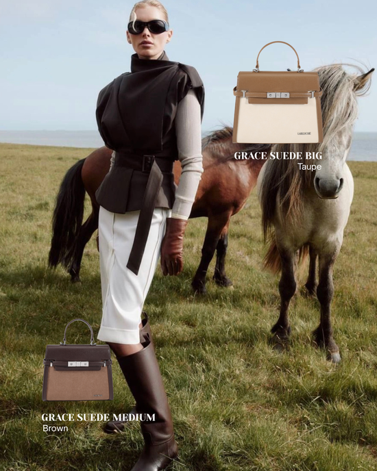 GRACE SUEDE MEDIUM handbag - BROWN