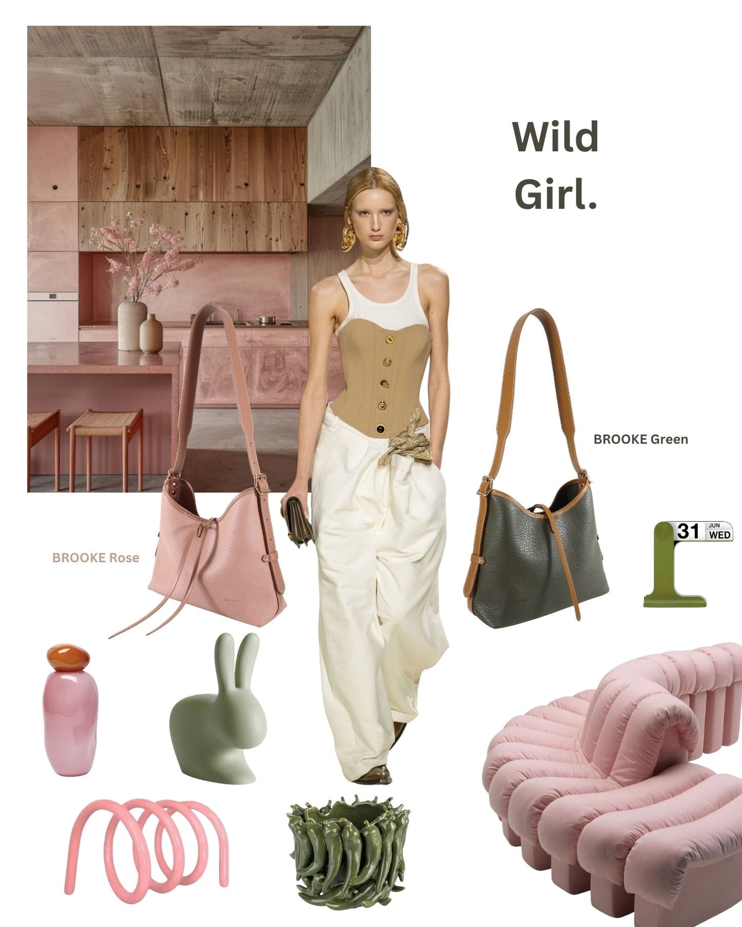Borsa a spalla BROOKE - GREEN