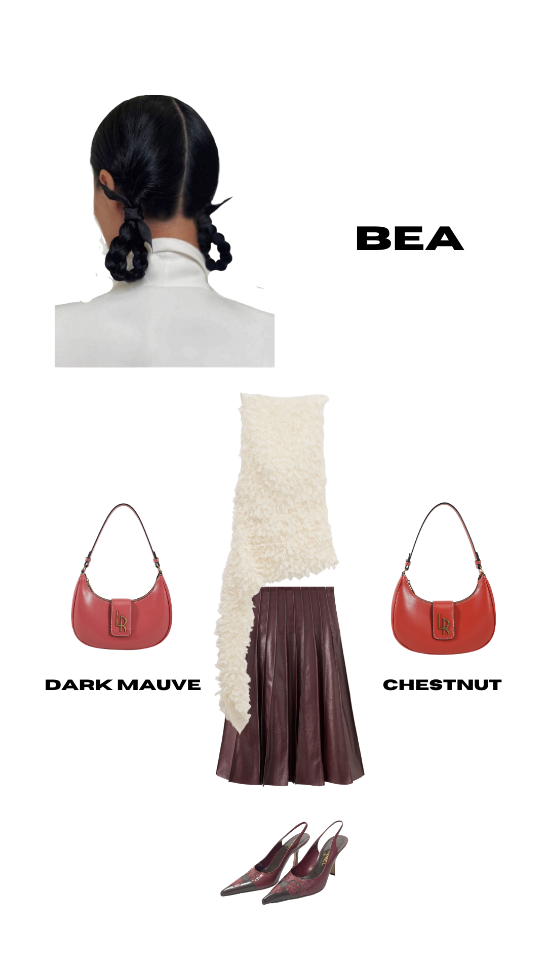 Borsa a spalla BEA - DARK MAUVE