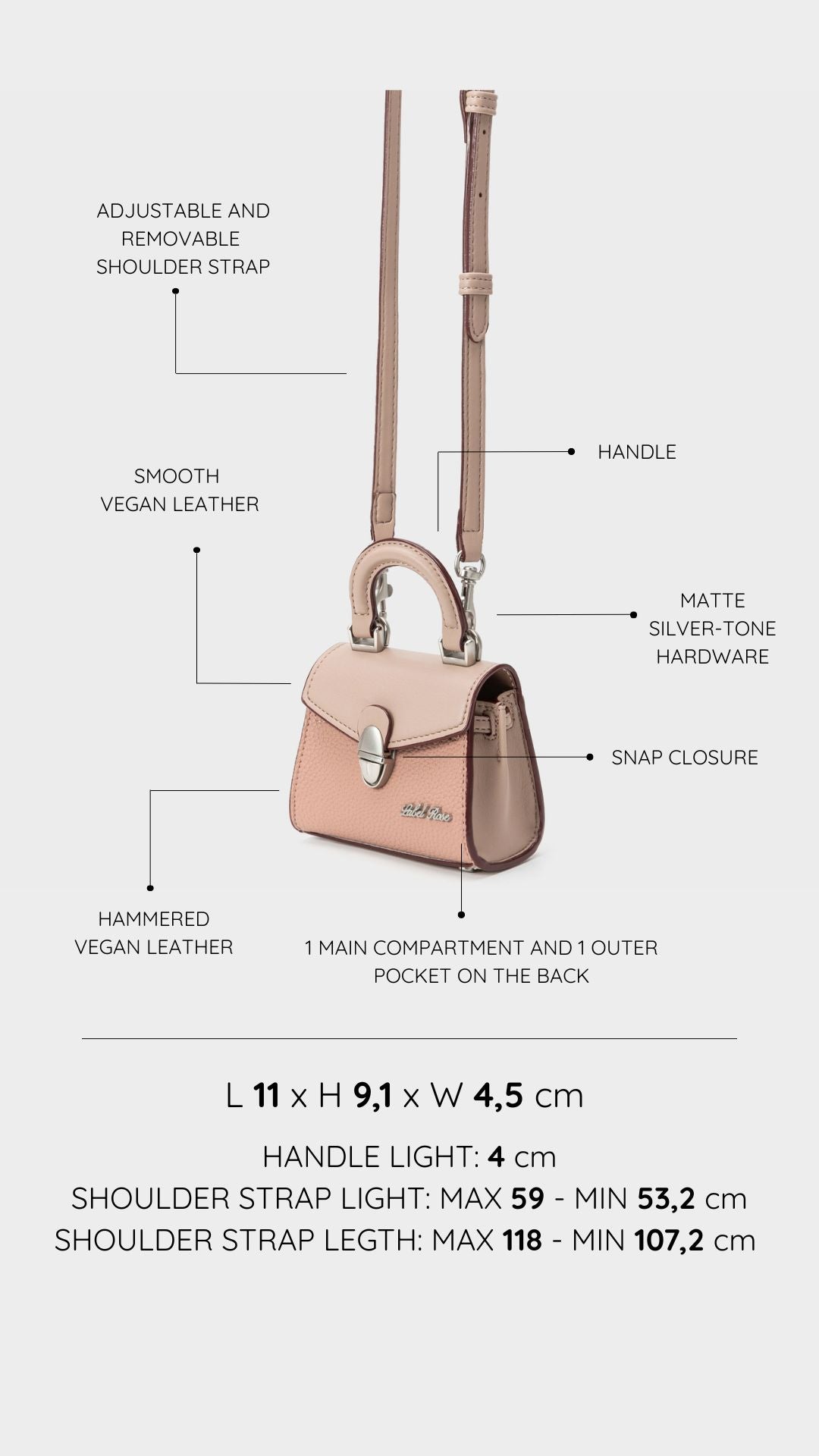Mini bag KITTY - LIGHT MAUVE