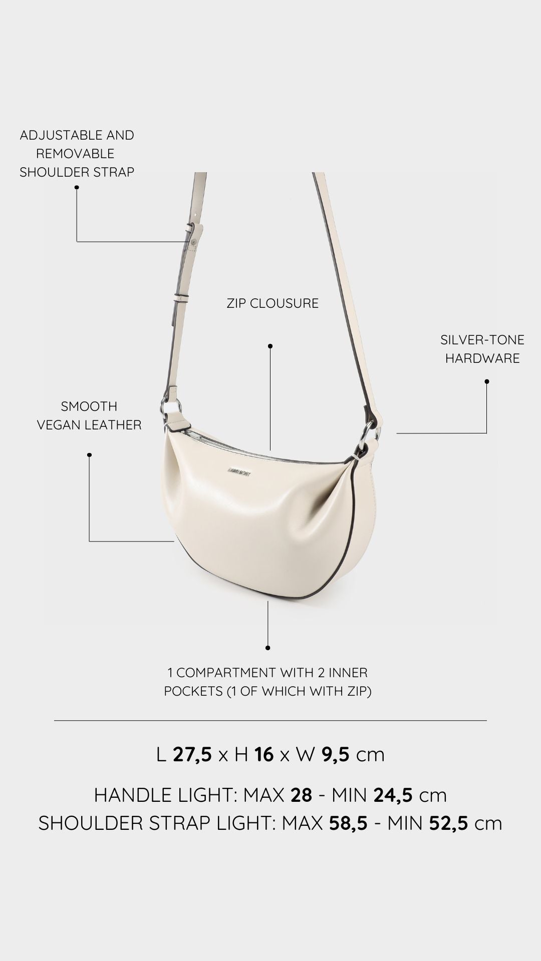 Borsa a spalla ARYA - WHITE