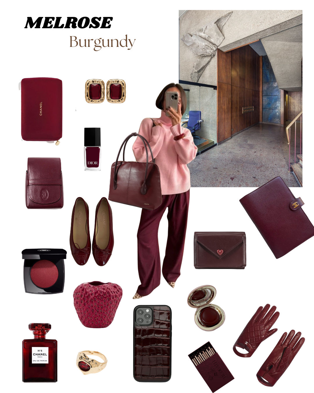 Borsa a spalla MELROSE - IMPERIAL BURGUNDY