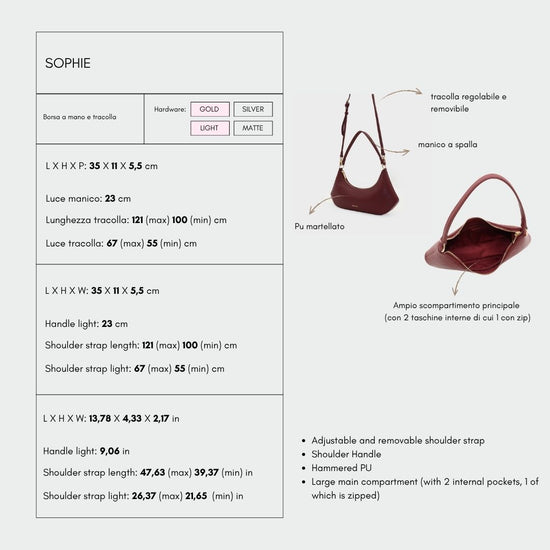 Borsa a spalla SOPHIE - BLACK CHERRY
