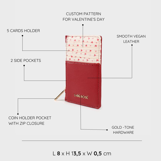 Portafoglio CUPID CARD WALLET - ROSSO SCURO