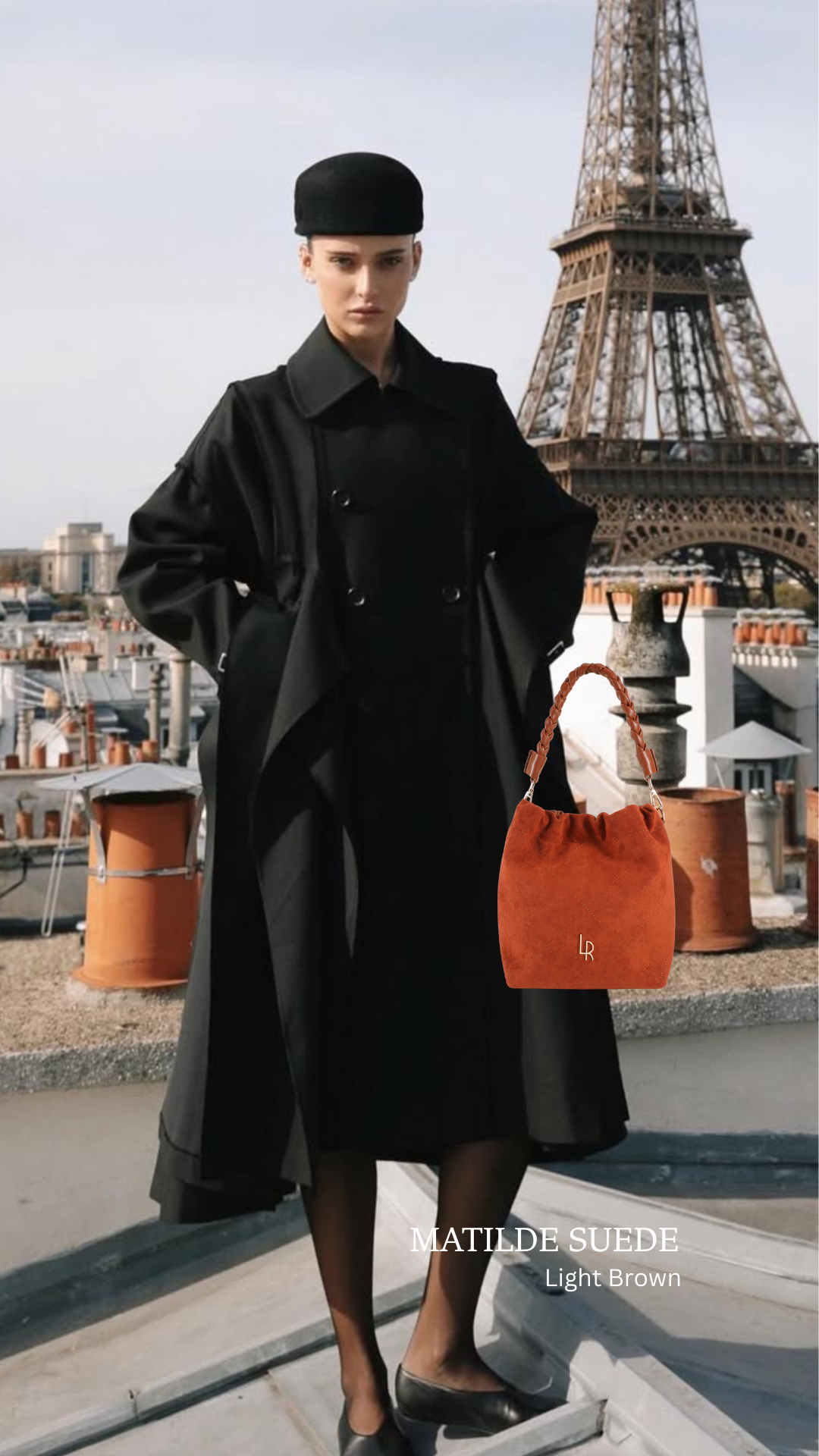 Borsa a secchiello MATILDE SUEDE - LIGHT BROWN