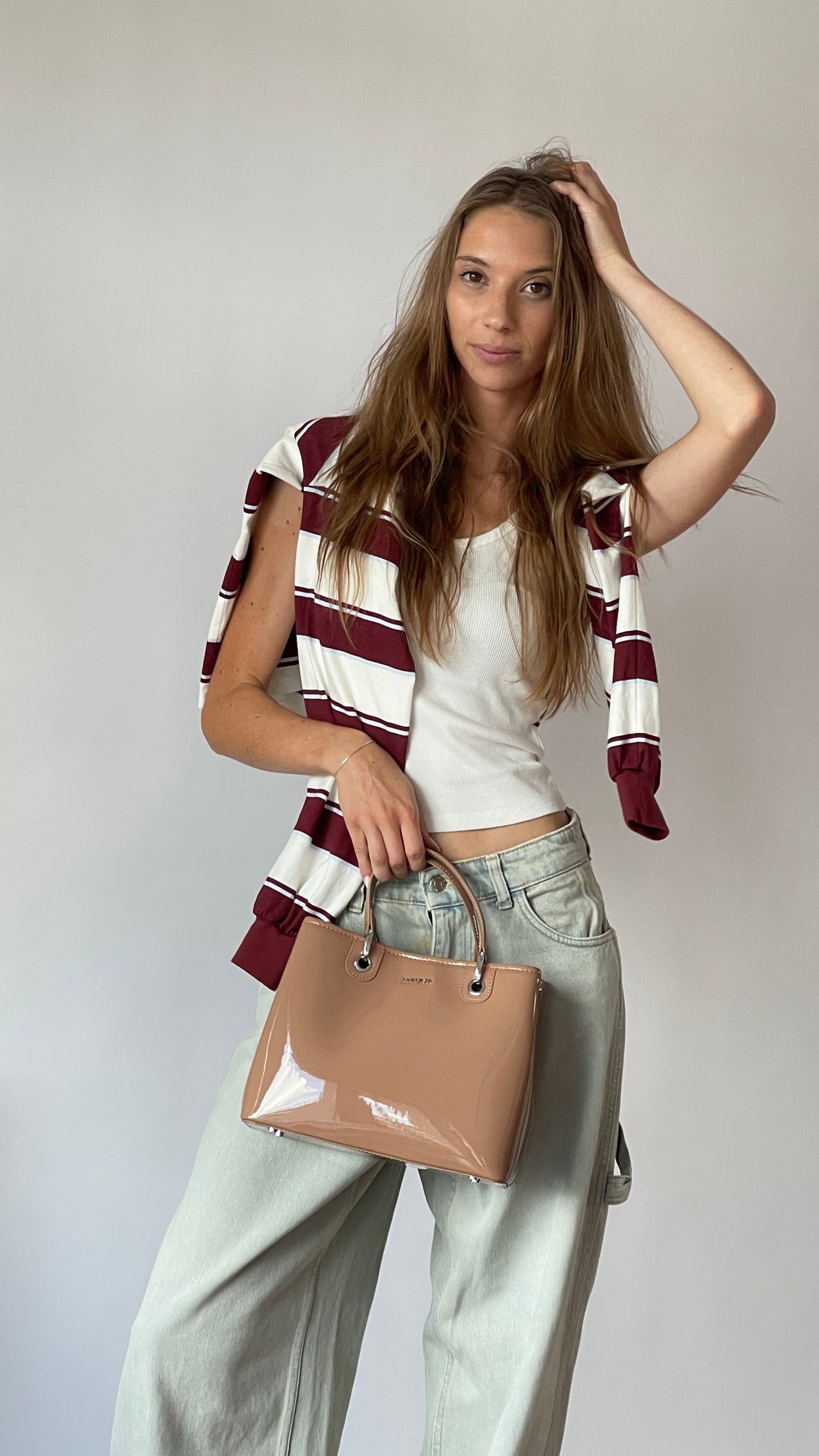 Borsa a mano MARGOT BIG VERNICE - TOAST