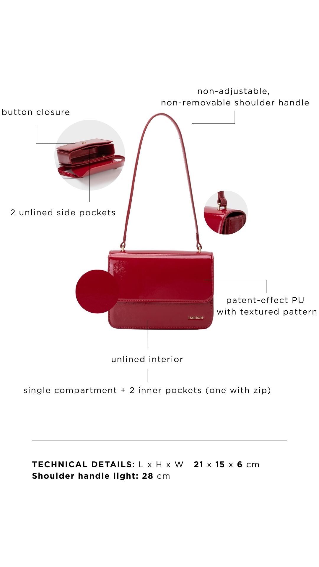 Borsa a spalla FLORA - CHERRY