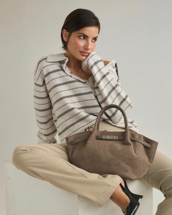 Borsa a mano BRIELLE SMALL SIMILSUEDE - GREY