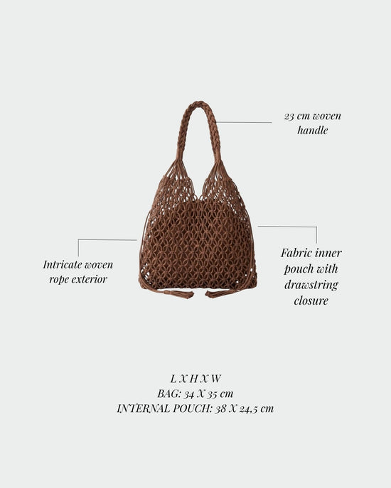 BREEZE Straw Bag - BROWN