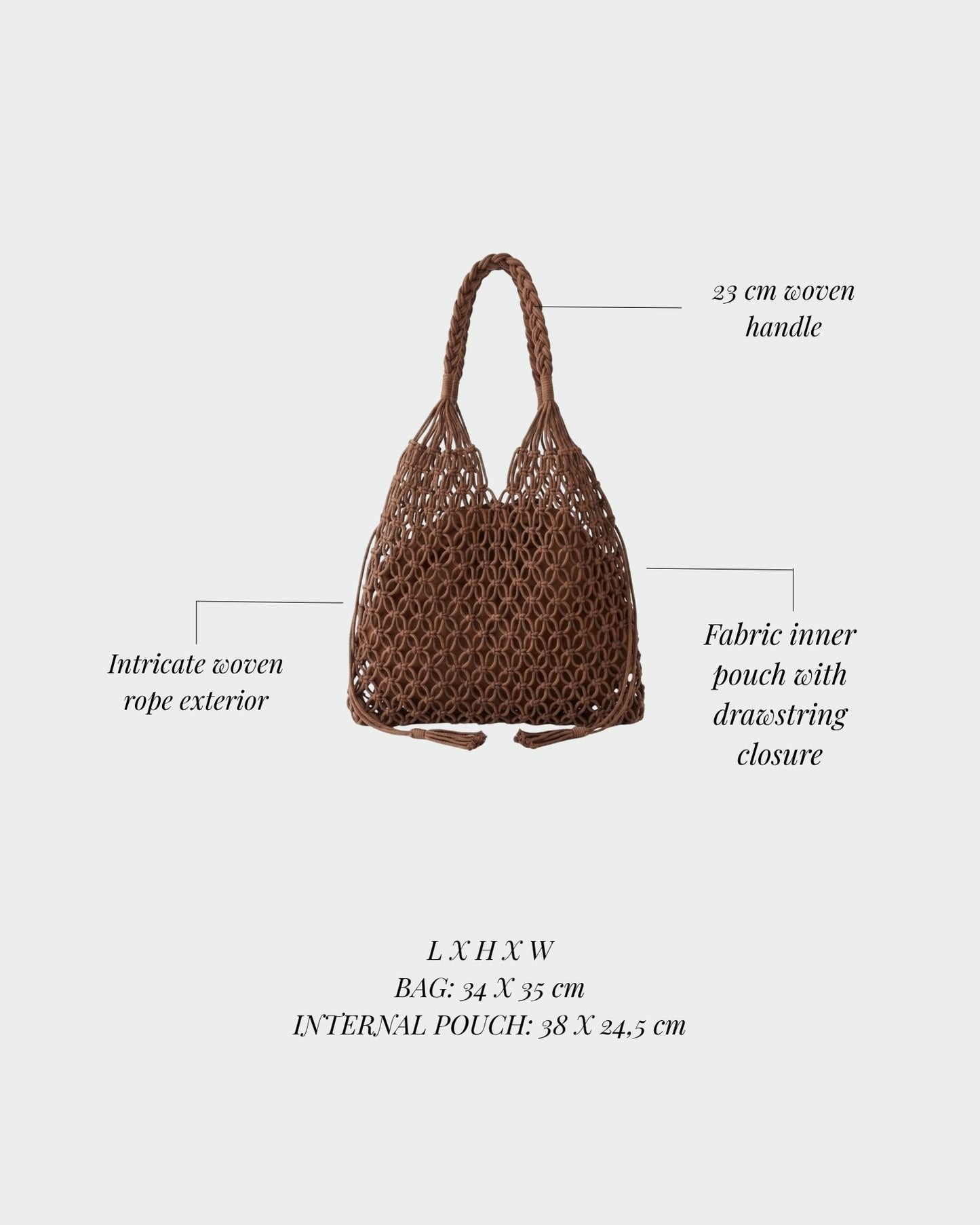 BREEZE Straw Bag - BROWN