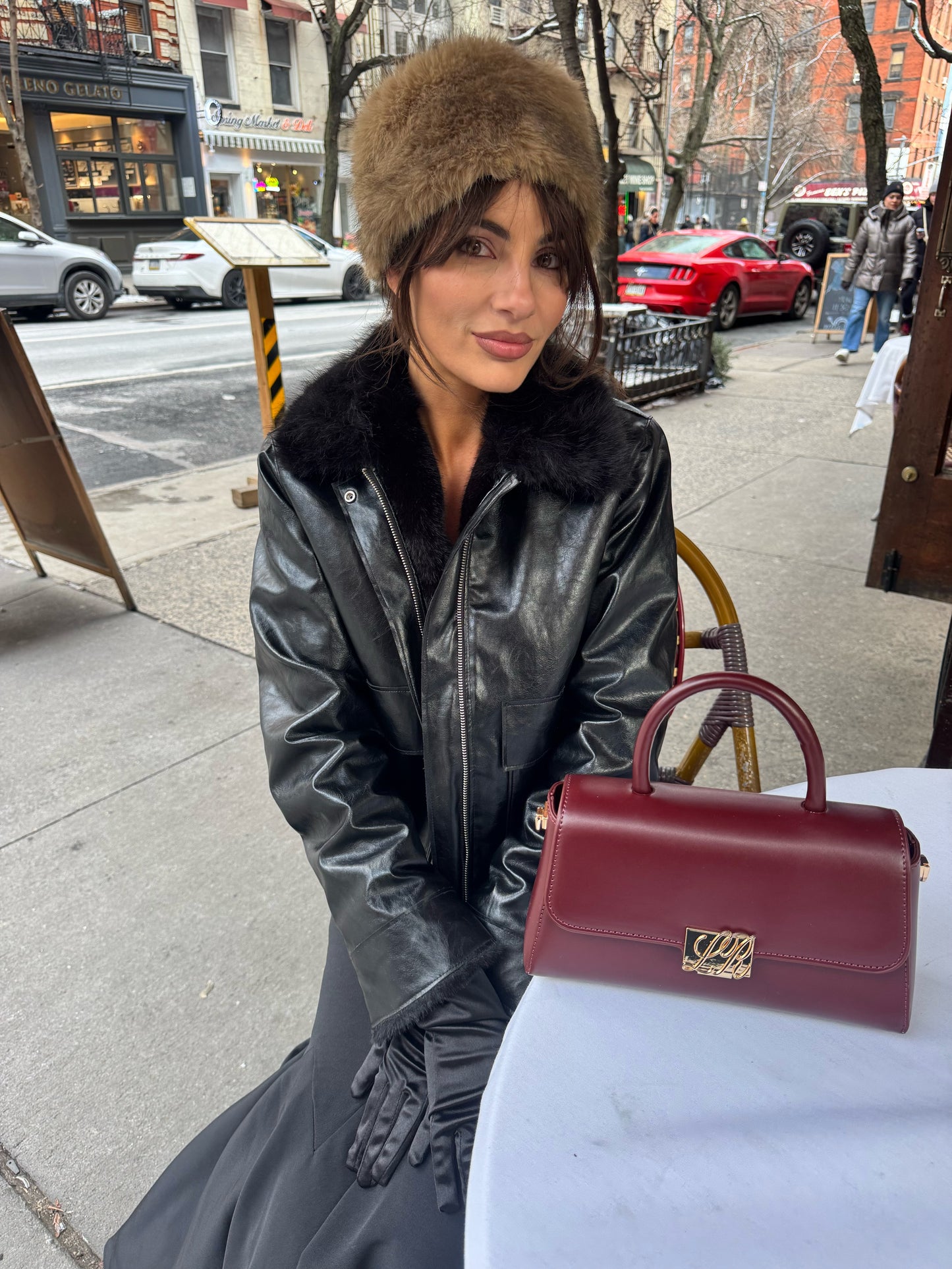 Borsa a mano RENEÉ- BURGUNDY