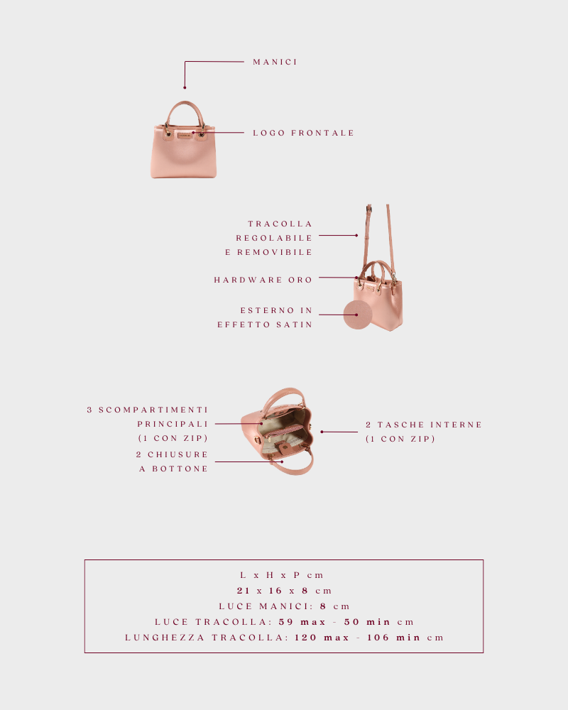 MARGOT SMALL Handbag 30.05 LE - SATIN PINK - PRE-ORDER