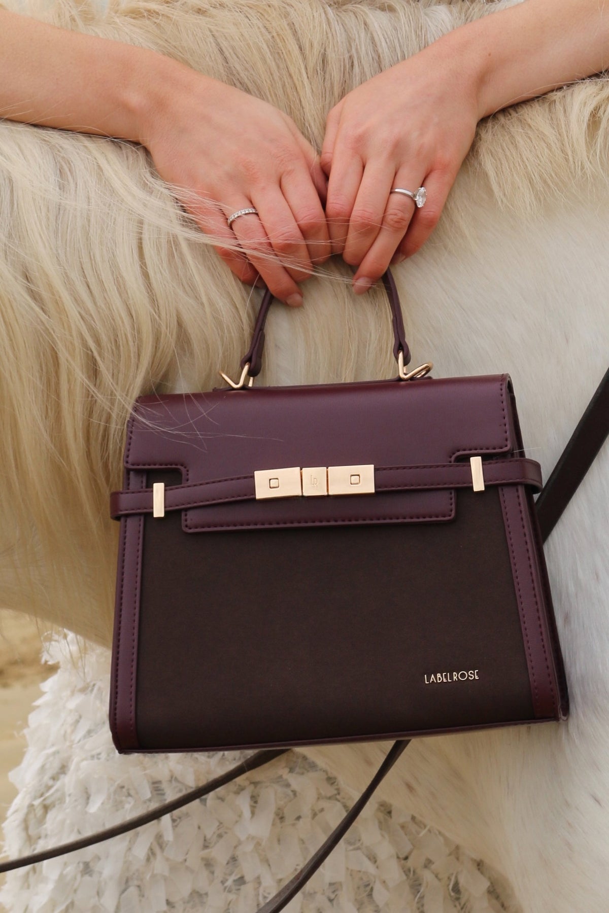 GRACE SUEDE MEDIUM handbag - BURGUNDY