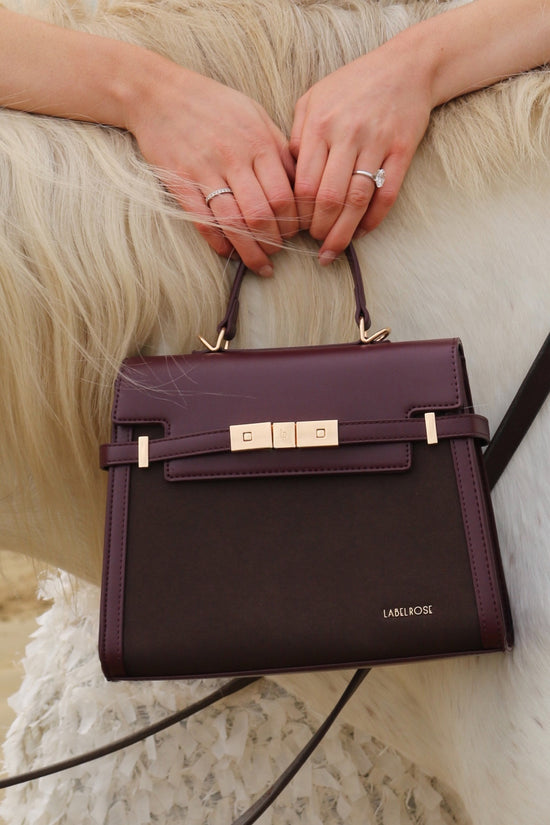 GRACE SUEDE MEDIUM handbag - BURGUNDY