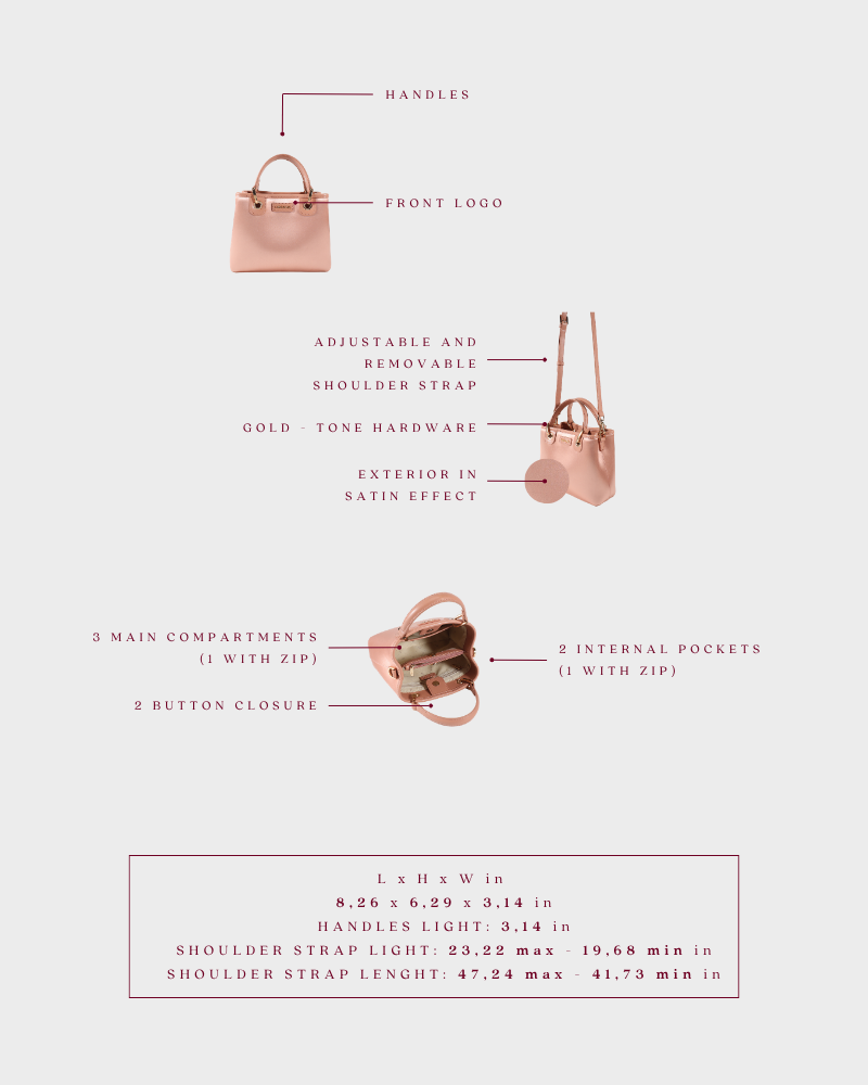 MARGOT SMALL Handbag 30.05 LE - SATIN PINK - PRE-ORDER