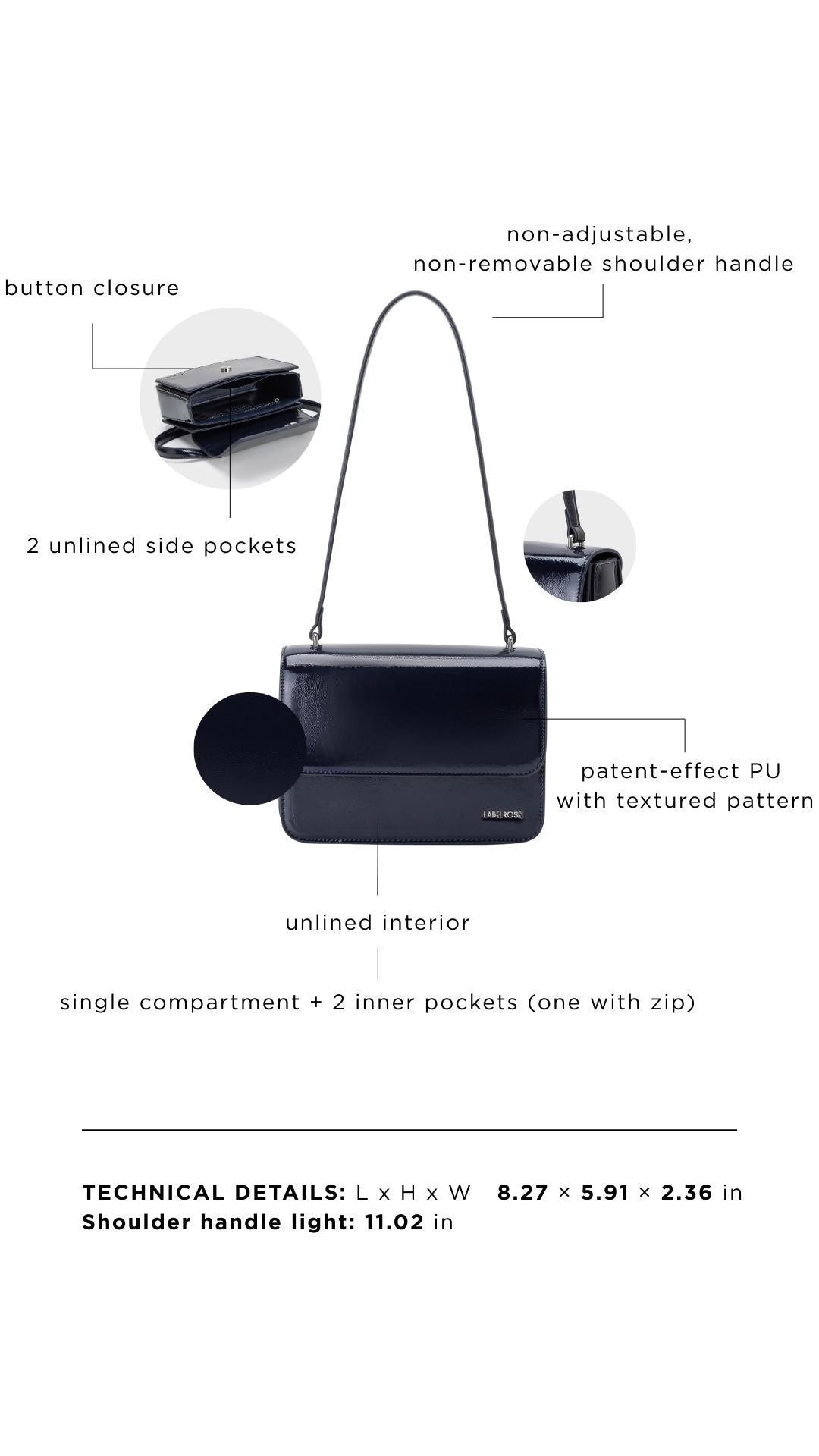 Borsa a spalla FLORA - BLUE