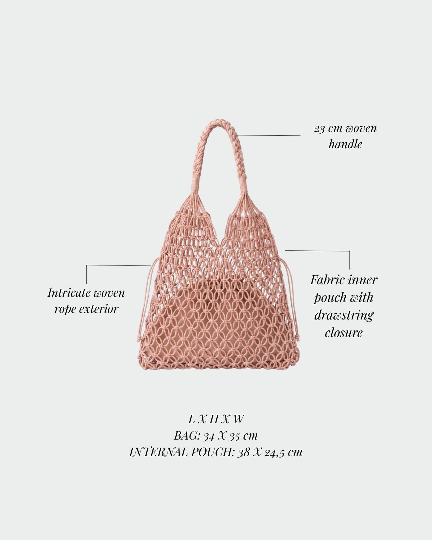 BREEZE Straw Bag - PINK