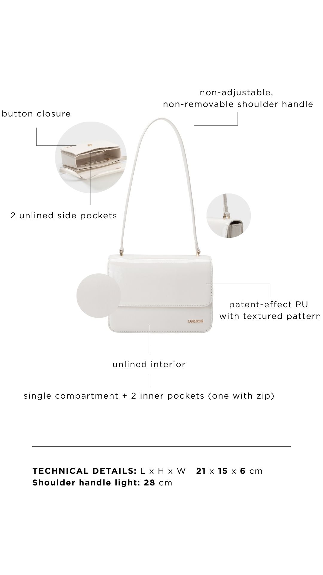 Borsa a spalla FLORA - CREAM