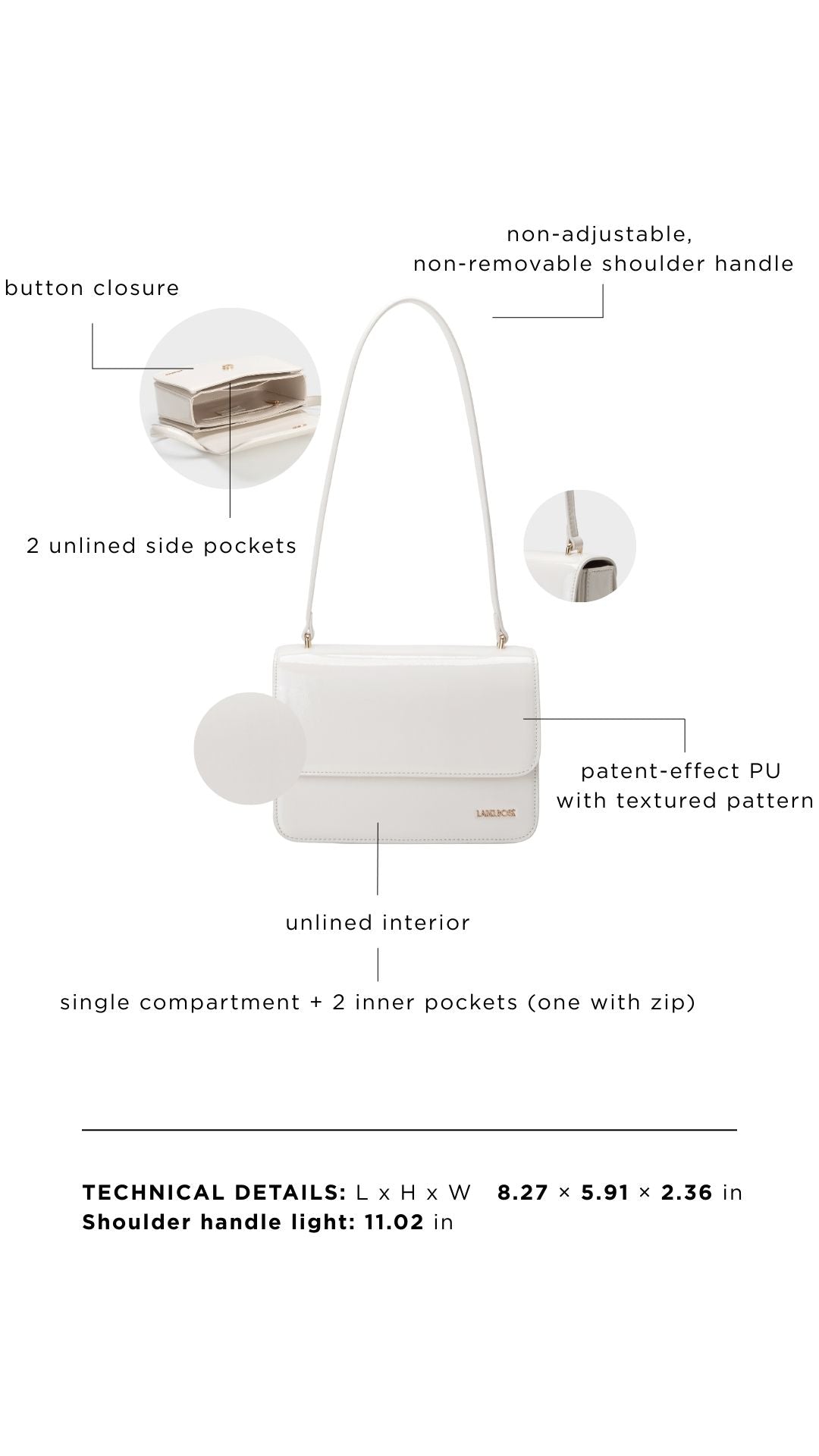 Borsa a spalla FLORA - CREAM