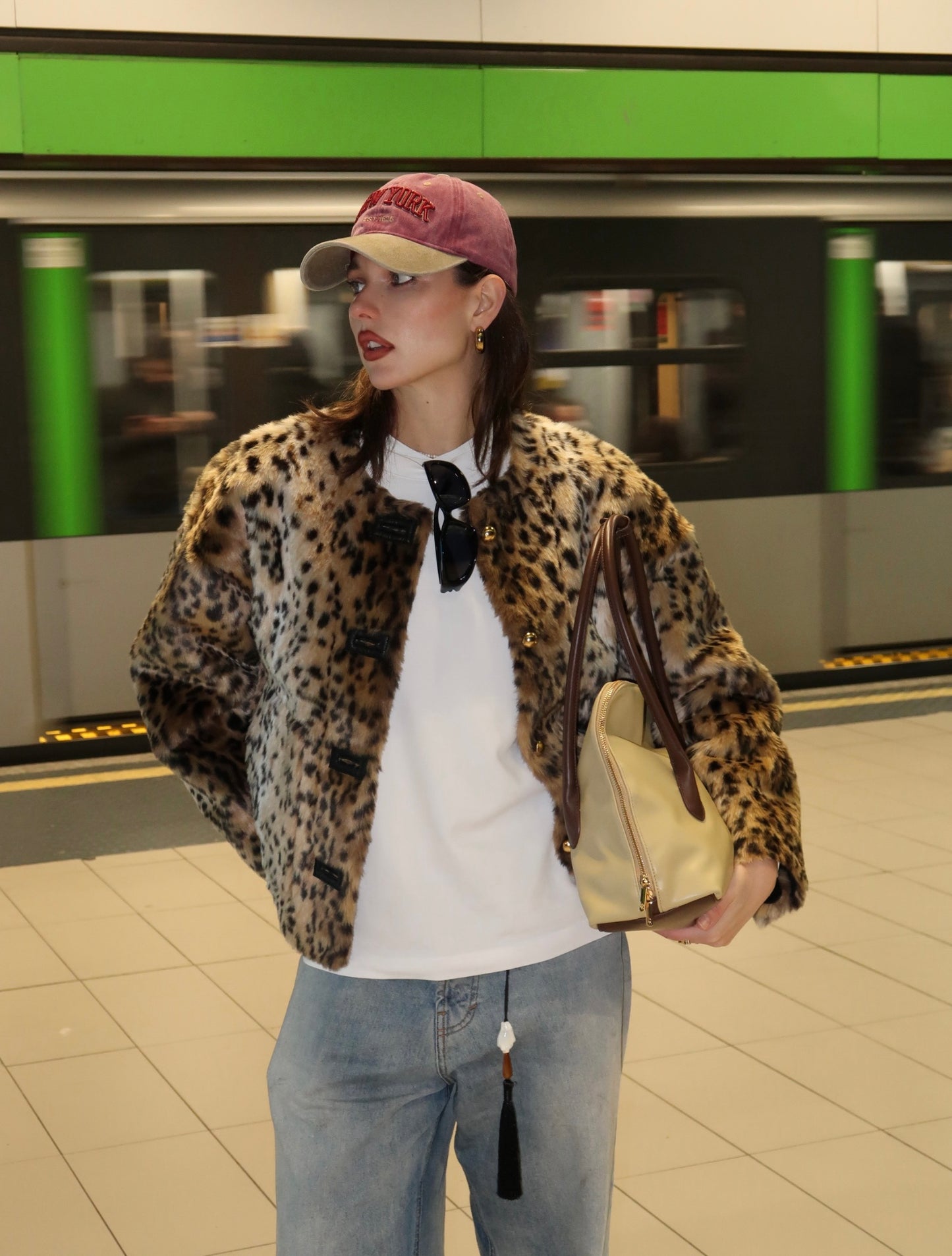 Borsa a spalla MELROSE - NUT CREAM