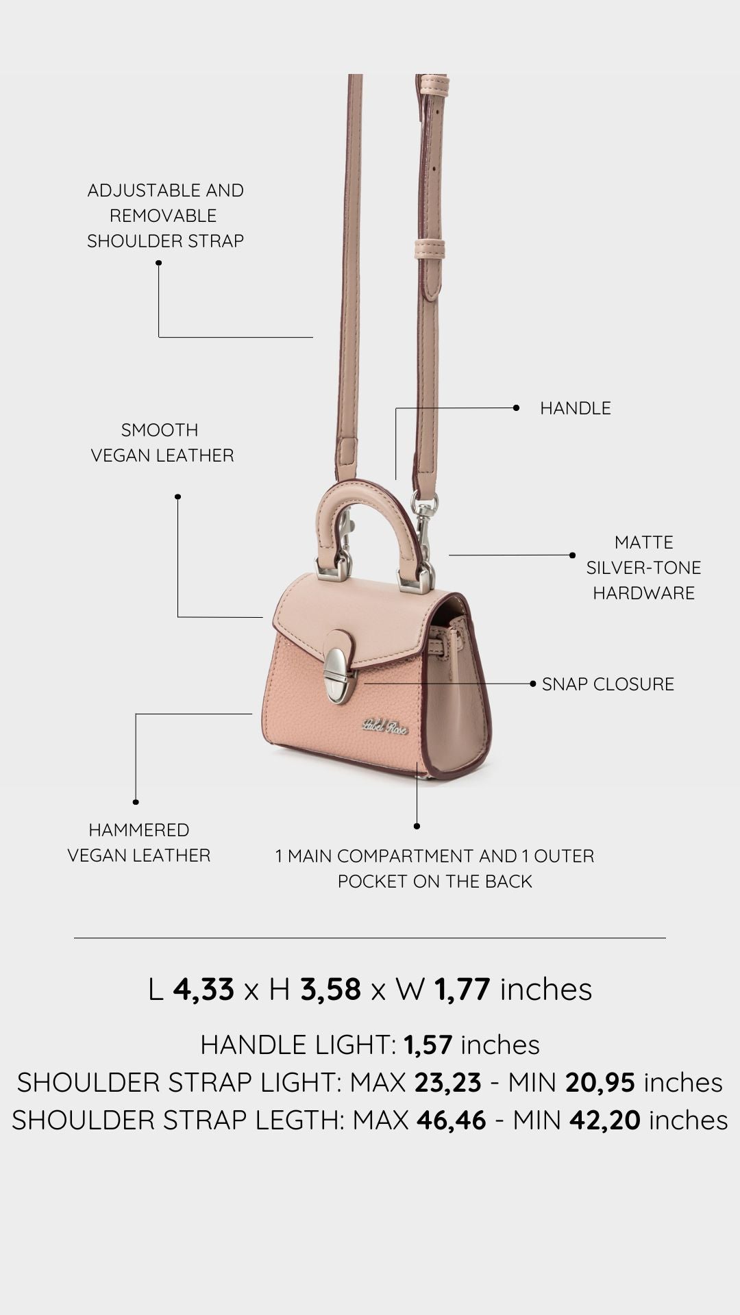 Mini bag KITTY - LIGHT MAUVE