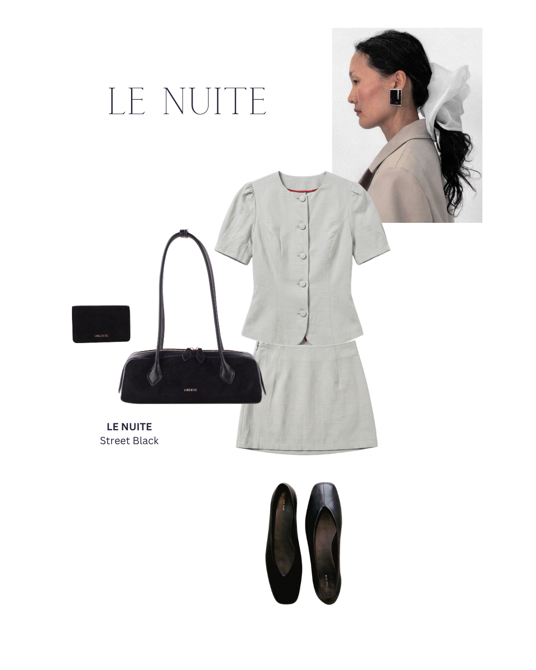 Bolso de hombro LE NUITE - STREET BLACK